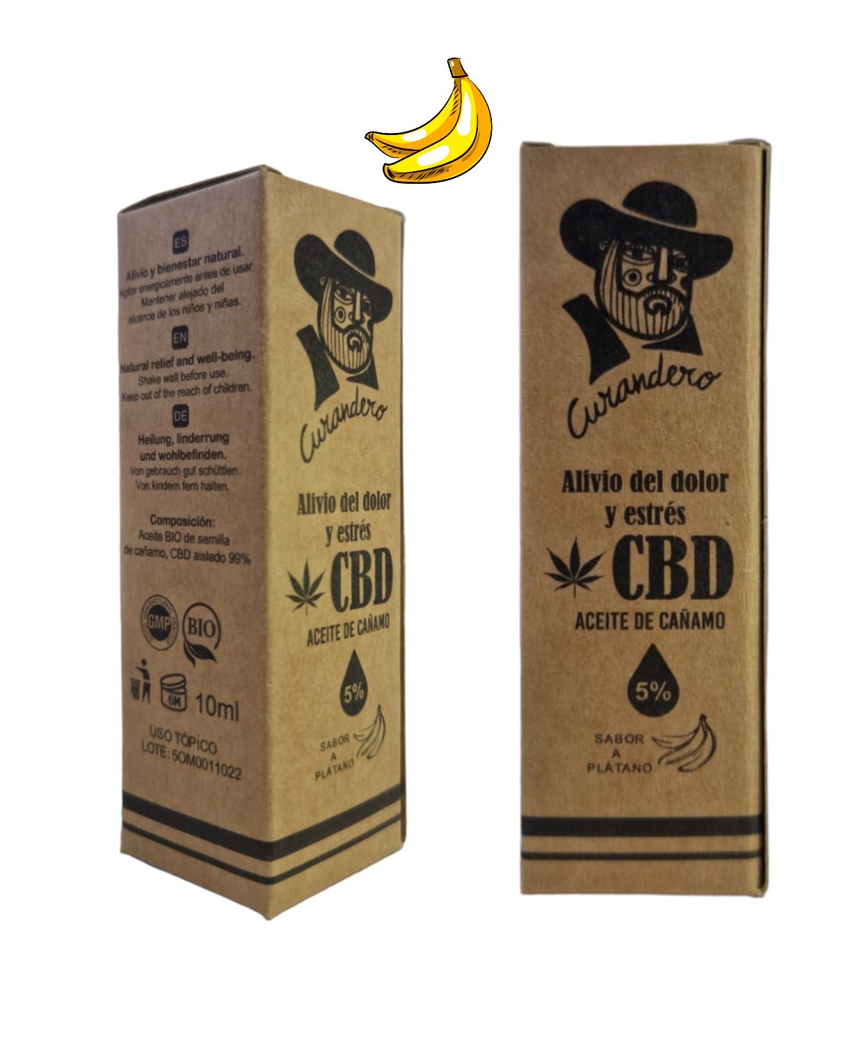 CURANDERO ACEITE 5% CBD 10 ml PLATANO