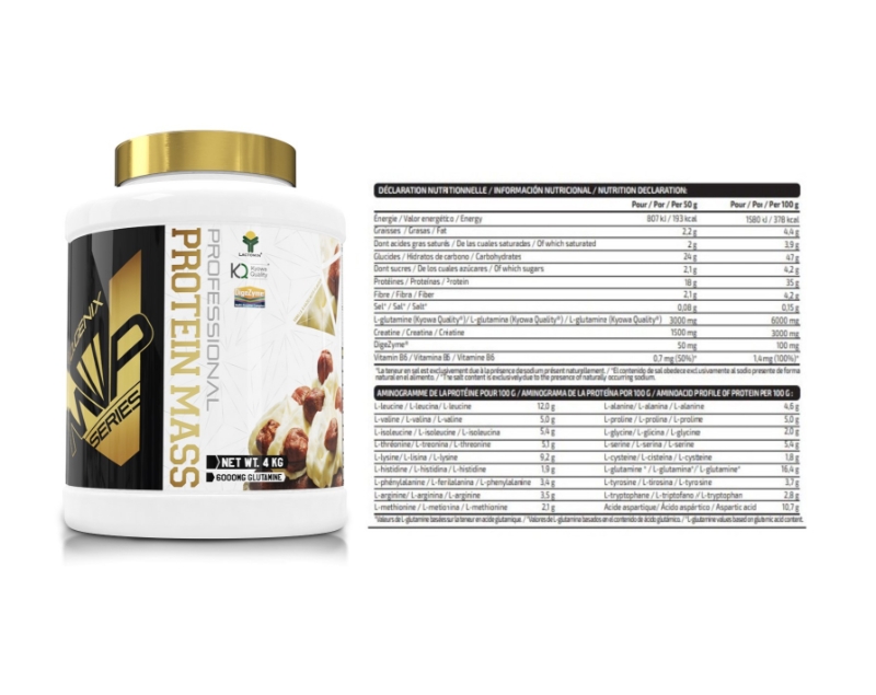 PROTEIN MASS PRO VAINILLA AVELLANAS 4 kg