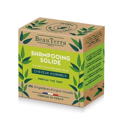 BEAUTERRA CHAMPÚ SÓLIDO DE TÉ VERDE 75G