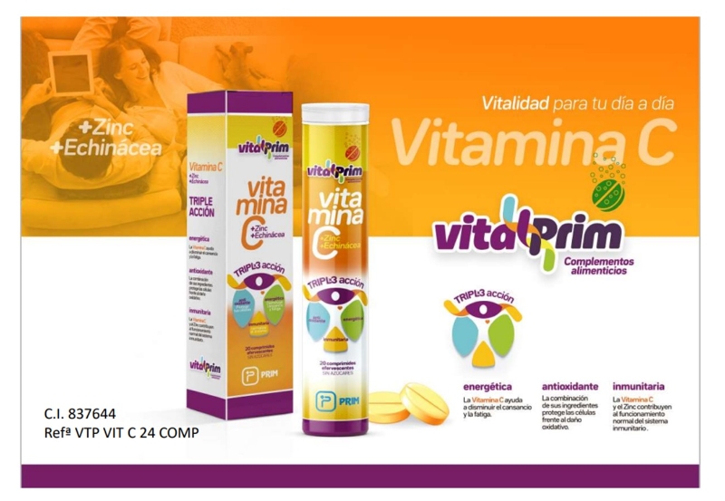 VITALPRIM VITAMINA C EFERVESCENTE 24 COM