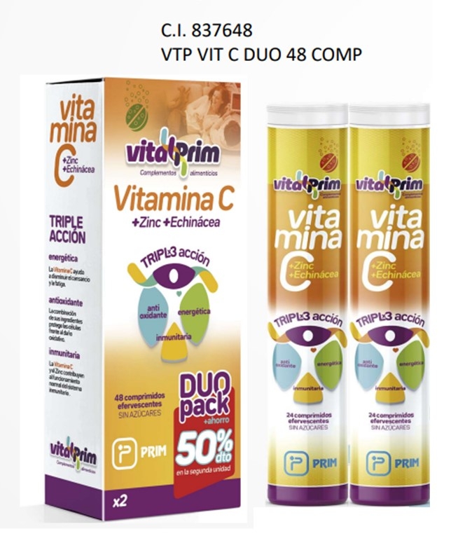 VITALPRIM VITAMINA C EFERVESCENTE DUO 48