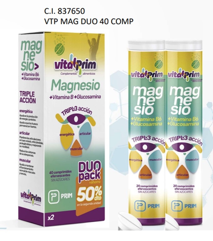 VITALPRIM MAGNESIO EFERVESCENTE DUO 40 C