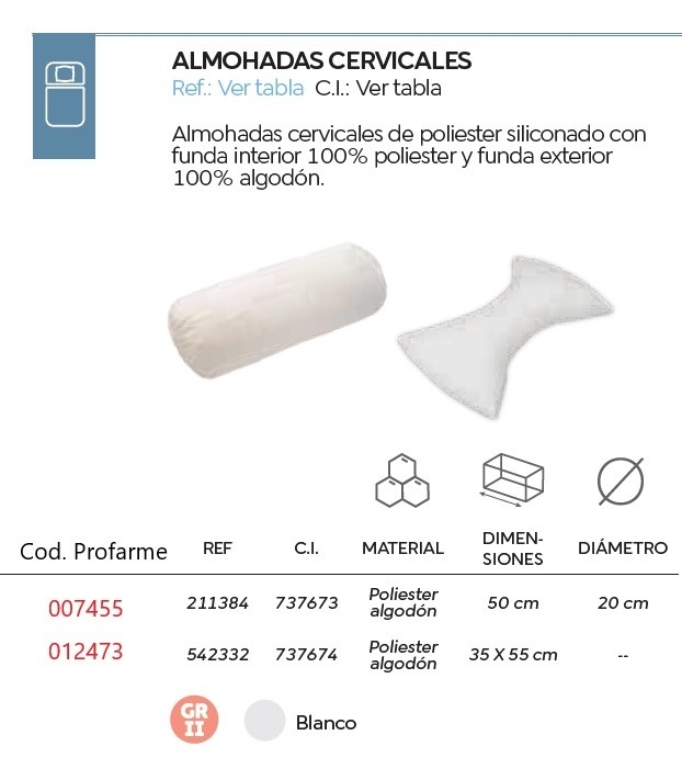 ALMOHADA CERVICAL CILINDRICA A722