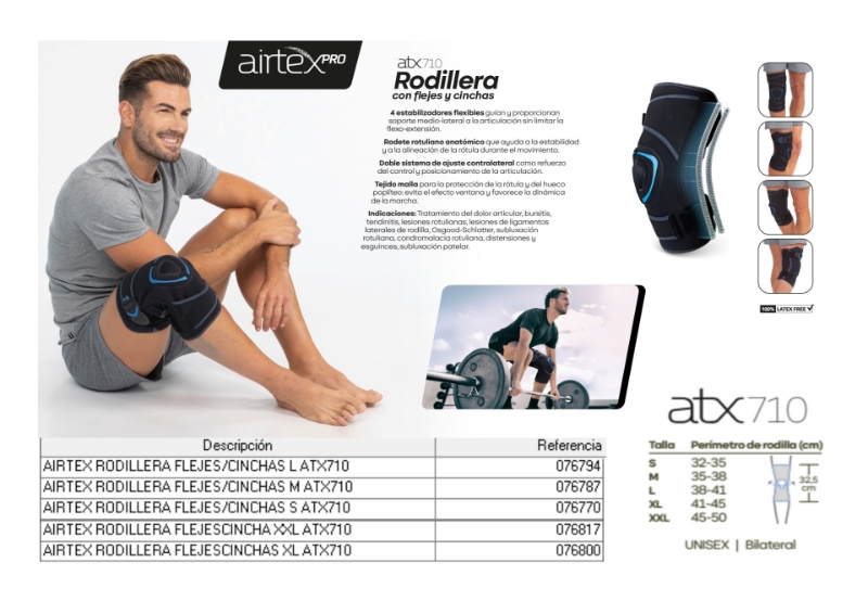 AIRTEX RODILLERA FLEJES/CINCHAS M ATX710