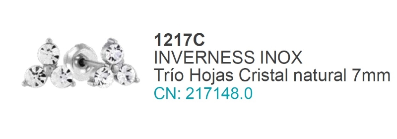 PENDIENTE 1217C TRÍO HOJAS CRISTAL NATUR