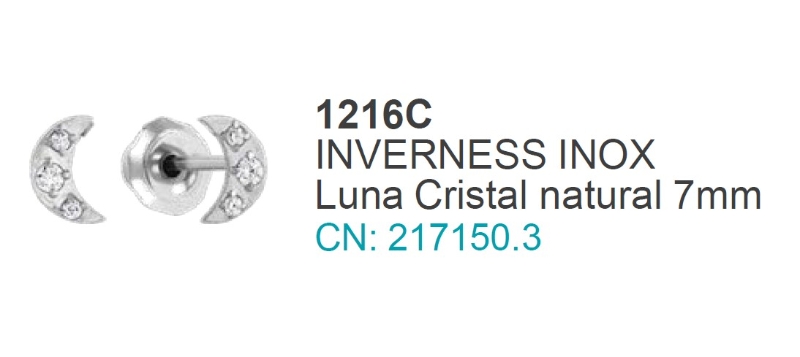 PENDIENTE 1216C LUNA CRISTAL NATURAL 7mm