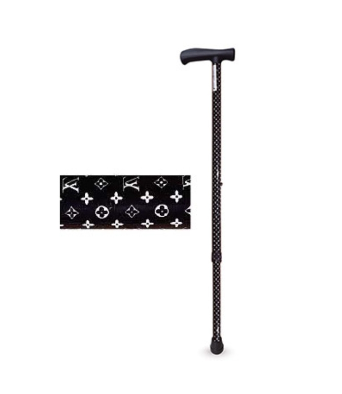 BASTON EXTEN. PUÑO RECTO NEGRO/BLANCO