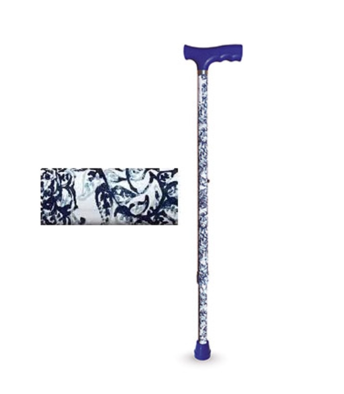 BASTON EXTEN. PUÑO RECTO AZUL/BLANCO