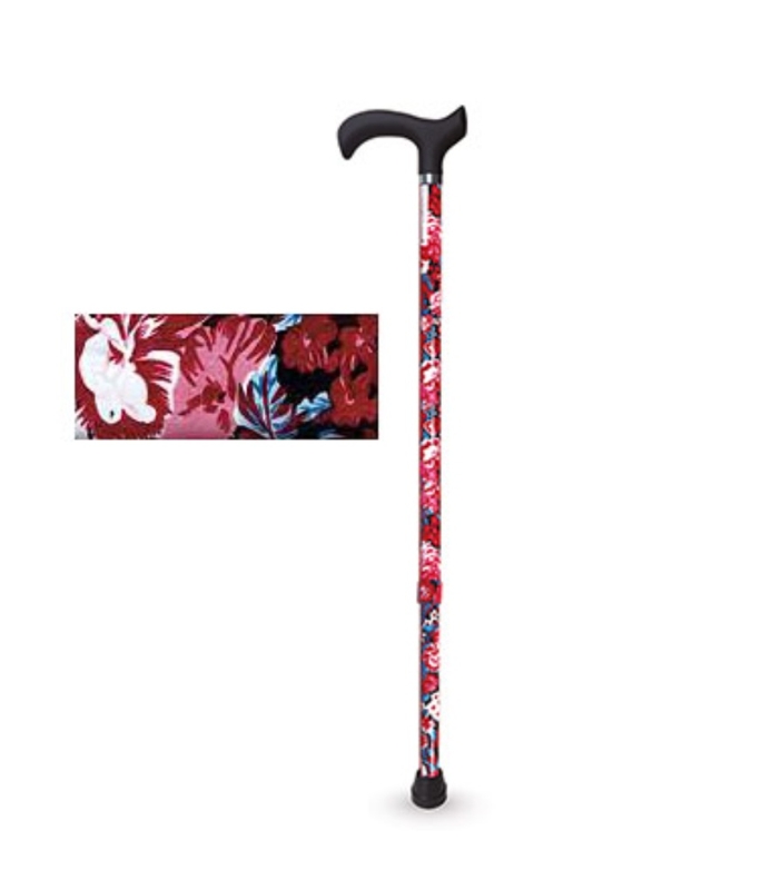 BASTON EXTEN. PUÑO DERBY FLOR/ROJO